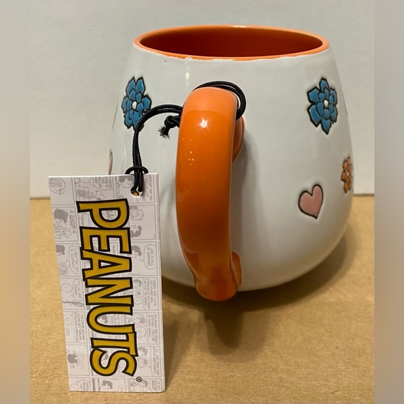 Peanuts Valentines Day Snoopy Woodstock Hearts Flowers Ceramic Coffee Mug NEW - Picture 4 of 5